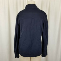 Talbots Stretch Button Up Heavyweight Shirt Lightweight Jacket Womens 8 Navy