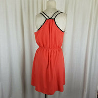 Pearl Cutout Strappy Blouson Summer Twirl Dress Womens M J6763 USA Tangerine
