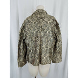 Vintage Miss Hong Asian Brocade Silk Embroidered Floral Jacket Womens L Black