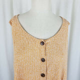 W5 Anthropology Waist Knot Front Button Up Top Tunic Tank Blouse Womens L USA
