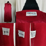 Vintage Forecaster of Boston Red Wool Velvet Long Maxi Peacoat Coat Womens 10