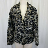 Weavz Felted Wool Cotton Embellished Jacket Womens M Artsy Art to Wear Black