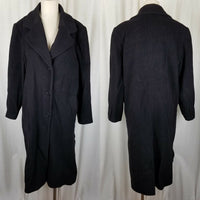 Vintage Forecaster of Boston Black Winter Wool Long Maxi Peacoat Womens size 14