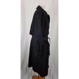 Jacqueline Ferrar Cape Top Belted Tie All Weather Trench Coat Womens 14 Black