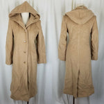 Vintage Jones New York Petites Mohair Wool Hooded Maxi Camel Peacoat Womens 4P