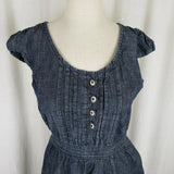 Clock House Denim Blue Jean Rockabilly Swing Fit & Flare Dress Womens sz 40 S M