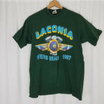 Vintage Laconia Weirs Beach 1997 Double Sided 90s Tee T-Shirt Mens L Eagle Flag