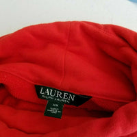Lauren Ralph Lauren Jersey Knit Funnel Neck Sweatshirt Sweater Womens XS Red