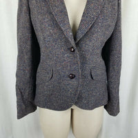 Vintage The Villager Wool Tweed Patch Elbows Riding Jacket Blazer Womens size 14