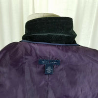 Vintage Tommy Hilfiger Black Velvet Jacket Blazer Womens L Riding Equestrian