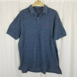 Polo Ralph Lauren Collared 1/4 Button Up Short Sleeve Shirt Mens XL Heathered