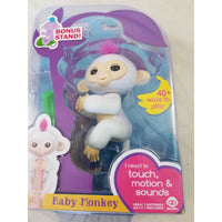 Fingerlings Baby Interactive Monkey Sophie White 40 Sound Bonus Stand Finger Toy