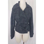 Mod'Land Paris Double Breasted Belted Fitted Cropped Jacket Womens M Circles