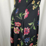 Rena Rowan for Saville Floral Maxi Fit & Flare Twirl Dress Womens 4 80s Vintage