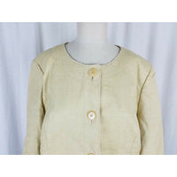 Talbots Woman Italian Fabric Collarless Button Up Jacket Womens 14W Plus Blazer