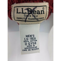 Vintage LL Bean Knit SWEATER 100% Cotton Ribbed Crewneck Pullover Mens L Rust