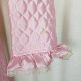 Vintage 1970s Bees & Jam Bubblegum Pink Lace Quilted Tie Sash Bath Robe Girls 8