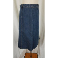 Geoffrey Beene Sport Stretch Denim Blue Jean Midi Pencil Skirt Womens 8 Vintage