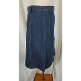 Geoffrey Beene Sport Stretch Denim Blue Jean Midi Pencil Skirt Womens 8 Vintage