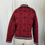 LL Bean Merino Wool Nordic Fair Isle Zip Up Cardigan Sweater Jacket Womens XS