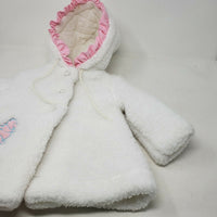 Disney Winnie Pooh Hooded Berber Sherpa Fleece Jacket Girls 2T Deep Pile Popcorn