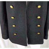 Spiewak Wool Double Breasted Peacoat Coat Mens M Maine Crest Gold Buttons Black