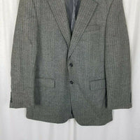 Chaps Herringbone Worsted Wool Sport Coat Jacket Blazer Mens 40 Gray 2 Button