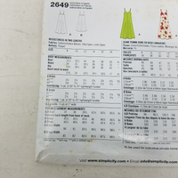 Simplicity Sewing So Easy Pattern ALine Dress 2649 Womens 8 10 12 14 16 18 UNCUT