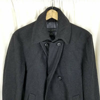 Pronto Uomo Double Breasted Black Plaid Wool Peacoat Jacket Coat Mens S Preppy