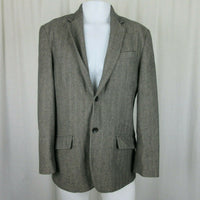 Banana Republic Herringbone Tweed Wool Sport Coat Jacket Blazer Mens 40 Gray