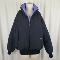 Vintage Skyr Gore-Tex Retro 90s Black Parka Ski Puffer Jacket Womens 14 Purple