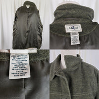 LL Bean Wool Full Button Up Shirt Jacket Lightweight Baird Barn Coat Womens L