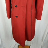 Smug Long Maxi Fur Lined All Weather Trench Pea Coat Womens M L Burnt Orange Red
