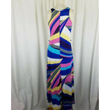 True Rock Hi Lo Psychedelic Stretch Jersey Knit Maxi Dress Womens S Assymetrical