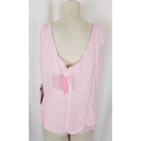 Zoe Designer Deconstructed Raw Edge Crepe Tank Top Tunic Blouse Womens M Pink