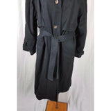 Jacqueline Ferrar Cape Top Belted Tie All Weather Trench Coat Womens 14 Black