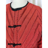 Shira Leah Chicago Quilted Mandarin Asian Inspired Changshan Jacket Womens L Red