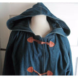 Vintage RTW Ready To Wind Down Denim Toggle Front Hooded Duffel Coat Womens 12