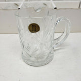 Vintage Paul Sebastian Fine Crystal Cut Tempered Glass Mugs Set 6 Arcoroc Handle