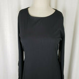 Vince Camuto Black Ribbed Grommets Lace Up Sleeves Sheath Mini Dress Womens XXS
