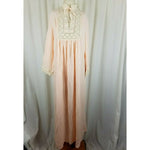 Vintage Saramal Bert Yelin Prairie Maxi Nightgown Nightie Womens L 16 High Neck