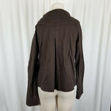 Chadwick's Chocolate Brown Blazer Jacket Womens 6 Wide Peter Pan Shawl Collar