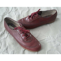 Vintage Sperry Topsiders Lace Up Red Leather Boat Shoes Womens 7.5 Jr Miss