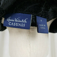 Gloria Vanderbilt Floral Embroidered Tapestry Button Up Black Jacket Womens S