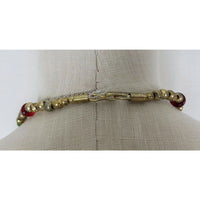 Single Strand Metal Glass Beads Pearls Gripoix Jewels Coins Gold BEADED NECKLACE