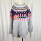 Boden Wool Alpaca Mohair Nordic Fair Isle Mosaic Knit Sweater Womens 12 Jumper