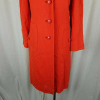 Lorendale Swing Coat MCM 50s Double Knit Peacoat Coat Womens S Vintage Orange