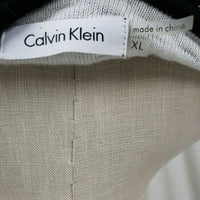 Calvin Klein Eggshell Geometric Contrast Trim Mini Knit Sweater Dress Women XL