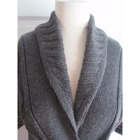 Tommy Hilfiger Buckle Nordic Cable Knit Shawl Collar Sweater Jacket Womens S