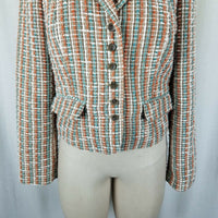 LL Bean Signature Boucle Textured Woven Cotton Wool Blazer Jacket Womens 6